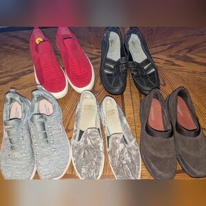 Crown & Ivy Metallic Velvet Slip-On Sneakers - Silver